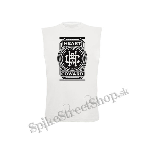 HEART OF A COWARD - Logo - biele pánske tričko bez rukávov