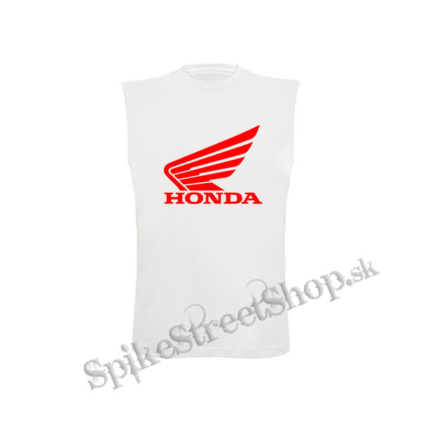 HONDA - Red Logo - biele pánske tričko bez rukávov