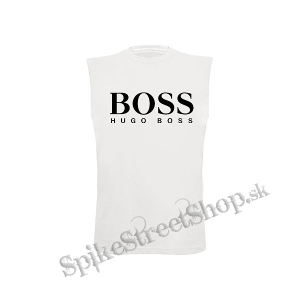 HUGO BOSS - biele pánske tričko bez rukávov
