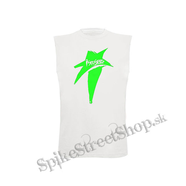 I SEE STAR - Green Star - biele pánske tričko bez rukávov