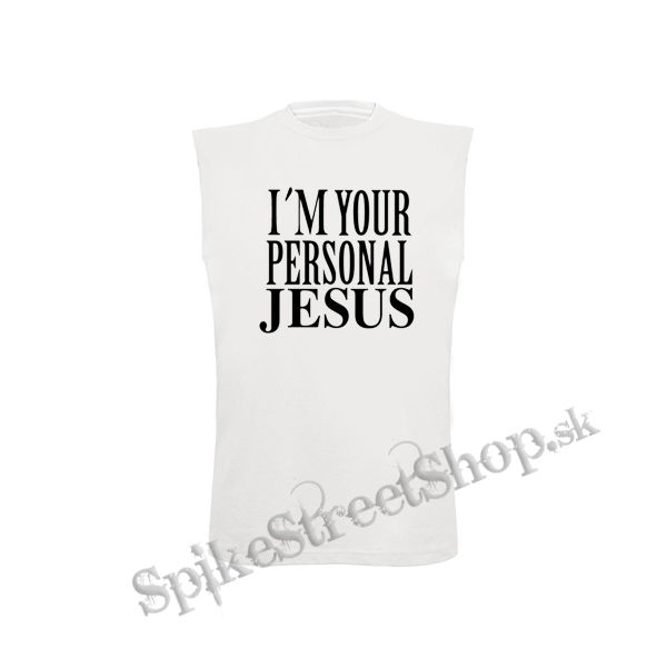 I´M YOUR PERSONAL JESUS - biele pánske tričko bez rukávov