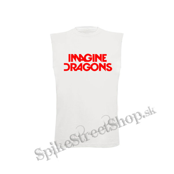 IMAGINE DRAGONS - Logo Red - biele pánske tričko bez rukávov