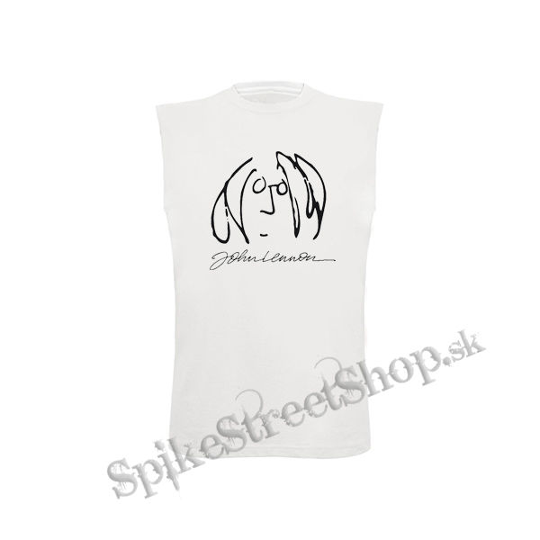 JOHN LENNON - Face & Signature - biele pánske tričko bez rukávov