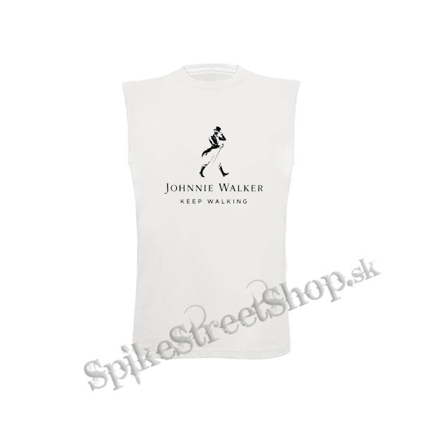 JOHNNIE WALKER - Keep Walking - biele pánske tričko bez rukávov