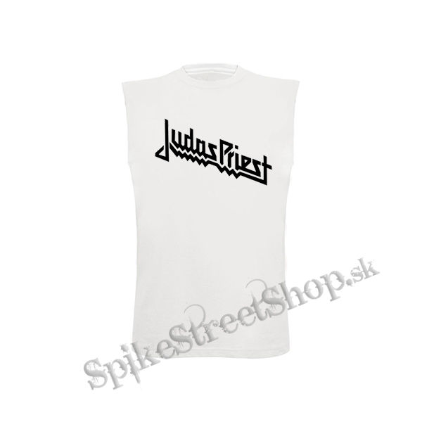 JUDAS PRIEST - Classic Logo - biele pánske tričko bez rukávov