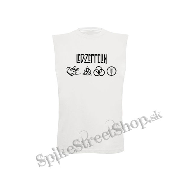 LED ZEPPELIN - Logo - biele pánske tričko bez rukávov