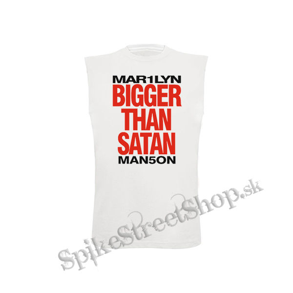 MARILYN MANSON - Bigger Than Satan - biele pánske tričko bez rukávov