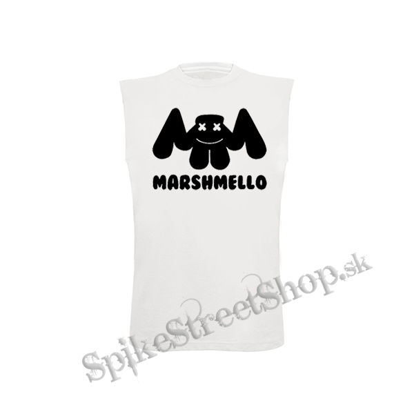 MARSHMELLO - Logo DJ - biele pánske tričko bez rukávov