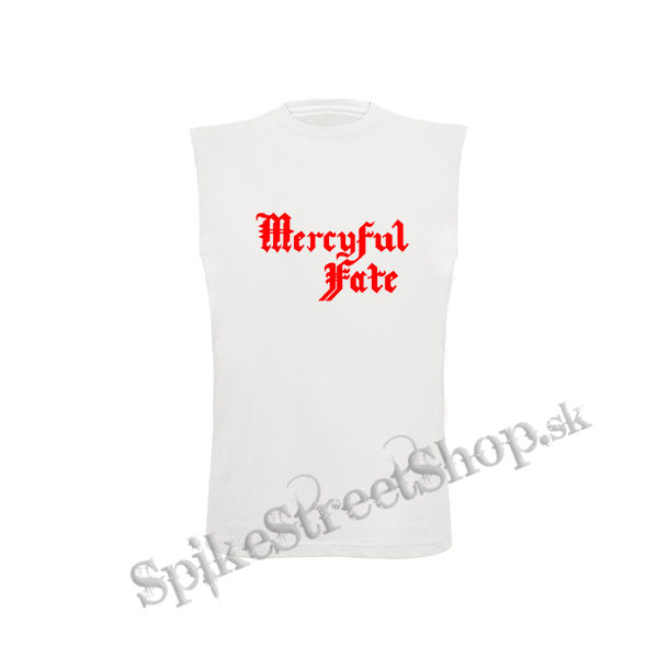 MERCYFUL FATE - Logo Red - biele pánske tričko bez rukávov