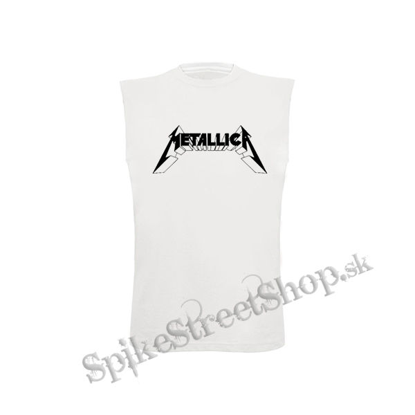 METALLICA - Master Of Puppets Logo 3 - biele pánske tričko bez rukávov