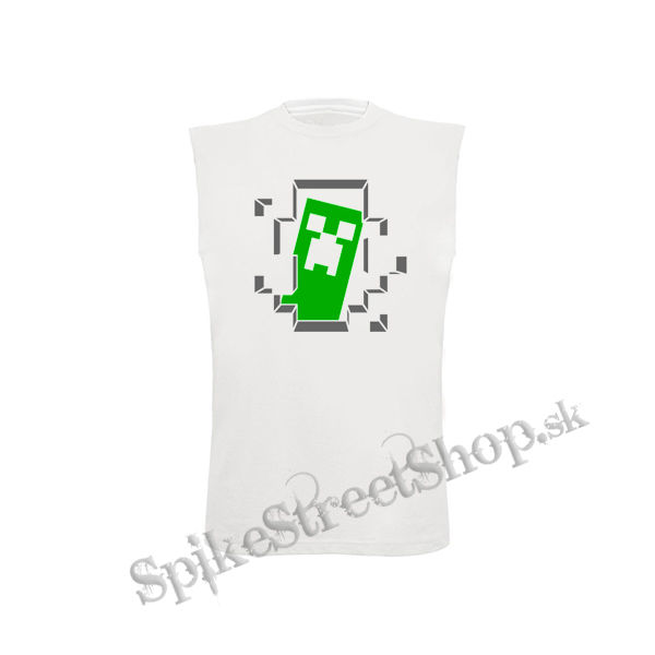 MINECRAFT - Hello I´m Creeper - biele pánske tričko bez rukávov