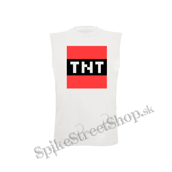 MINECRAFT - TNT - biele pánske tričko bez rukávov