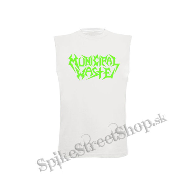 MUNICIPAL WASTE - Logo Green - biele pánske tričko bez rukávov