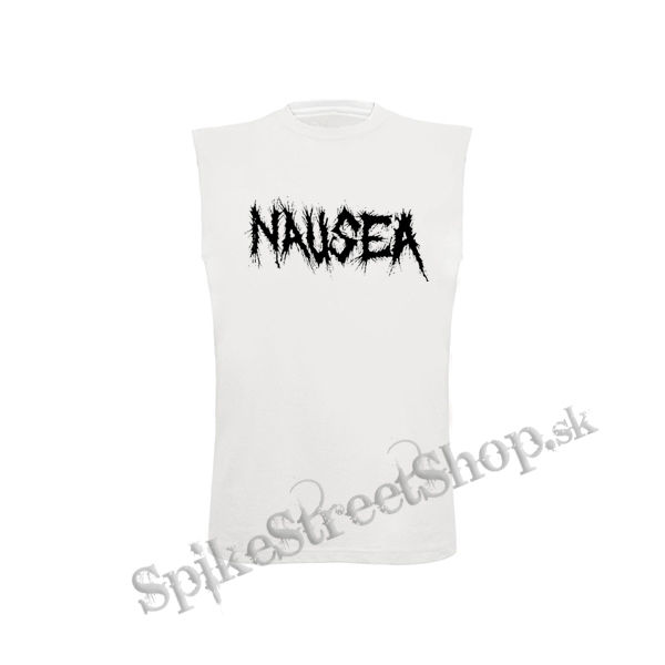 NAUSEA - Logo - biele pánske tričko bez rukávov