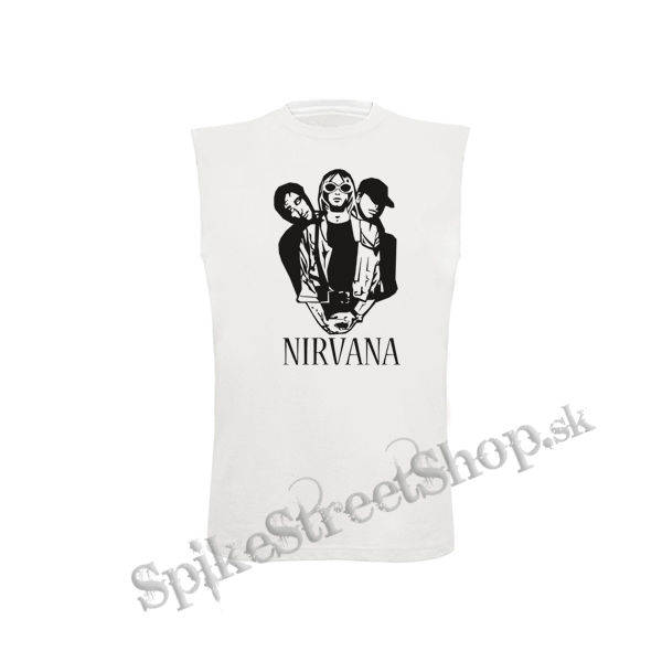 NIRVANA - Band Graffiti Poster - biele pánske tričko bez rukávov