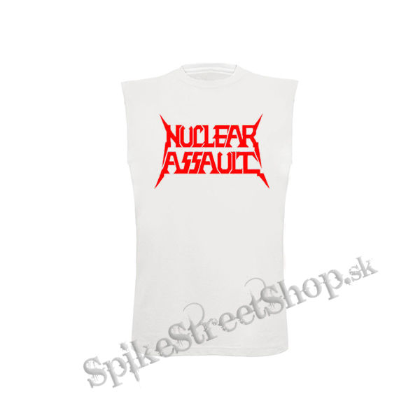 NUCLEAR ASSAULT - Logo Red - biele pánske tričko bez rukávov