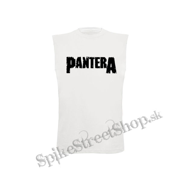 PANTERA - Logo - biele pánske tričko bez rukávov