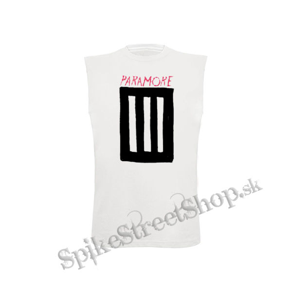 PARAMORE - 3 Bar - biele pánske tričko bez rukávov