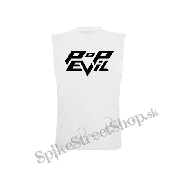 POP EVIL - Logo - biele pánske tričko bez rukávov