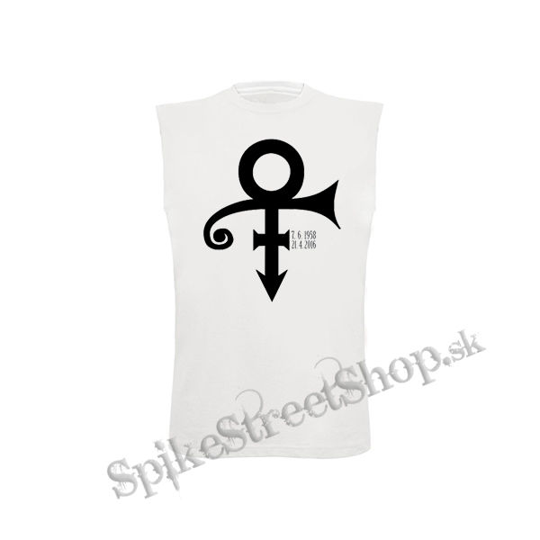 PRINCE - Signature 1958-2016 - biele pánske tričko bez rukávov