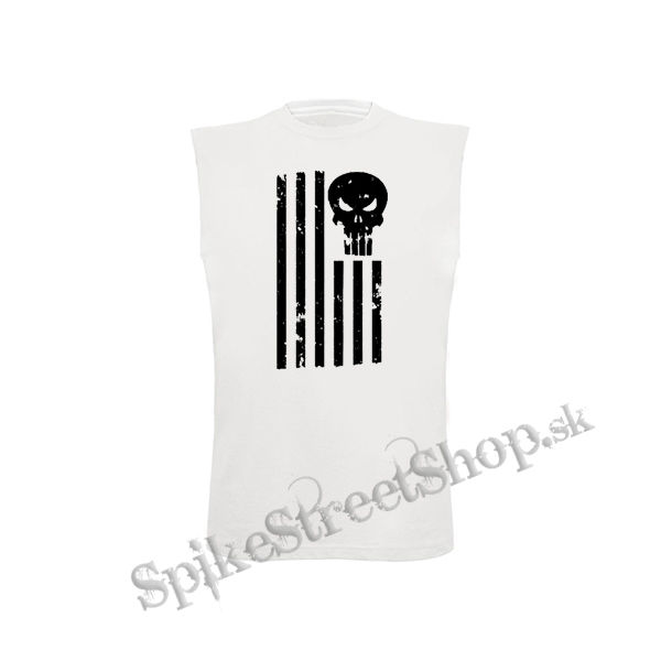 PUNISHER - American Lebka - biele pánske tričko bez rukávov