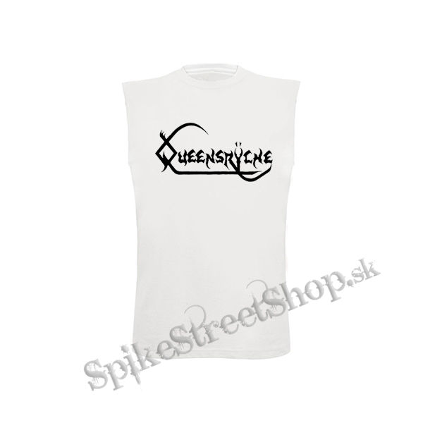QUEENSRYCHE - Logo Old School - biele pánske tričko bez rukávov
