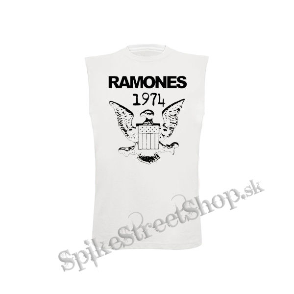 RAMONES - 1974 - biele pánske tričko bez rukávov