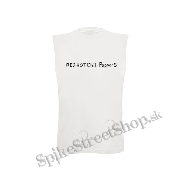RED HOT CHILI PEPPERS - Written Logo By The Way - biele pánske tričko bez rukávov