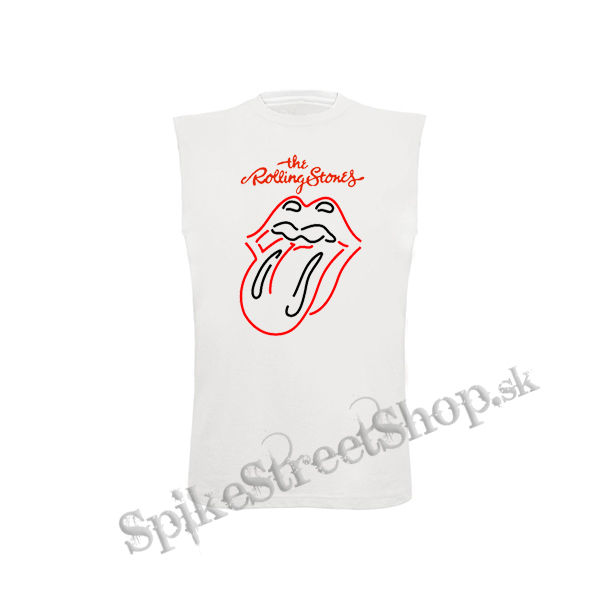 ROLLING STONES - Custom Tongue - biele pánske tričko bez rukávov