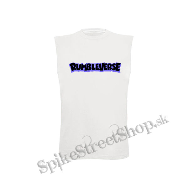 RUMBLEVERSE - Logo Blue - biele pánske tričko bez rukávov