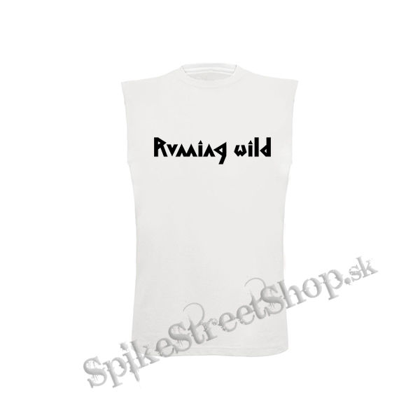 RUNNING WILD - Logo - biele pánske tričko bez rukávov