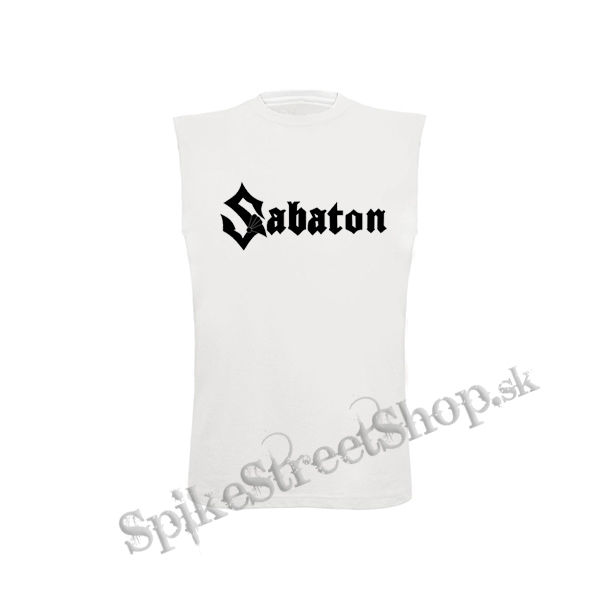 SABATON - Logo - biele pánske tričko bez rukávov