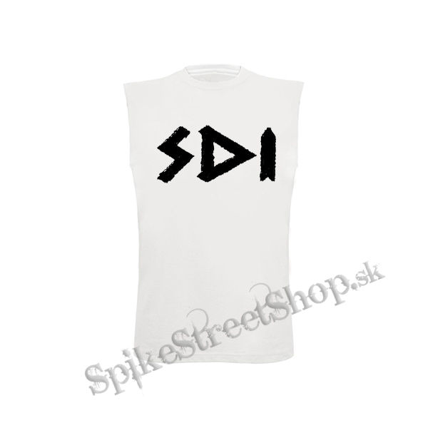 SDI - Logo Black - biele pánske tričko bez rukávov