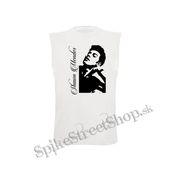 SHAWN MENDES - Logo And Portrait - biele pánske tričko bez rukávov