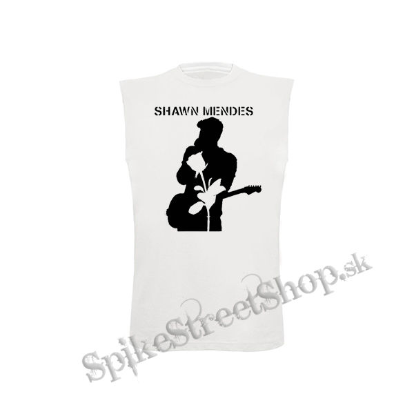SHAWN MENDES - Rose Portrait - biele pánske tričko bez rukávov