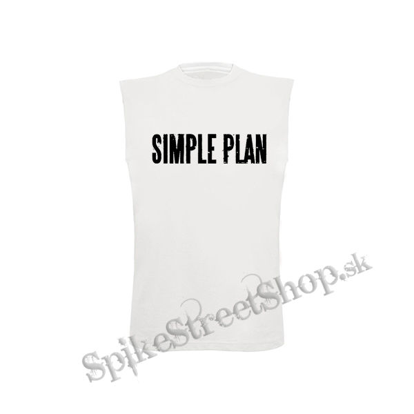 SIMPLE PLAN - biele pánske tričko bez rukávov