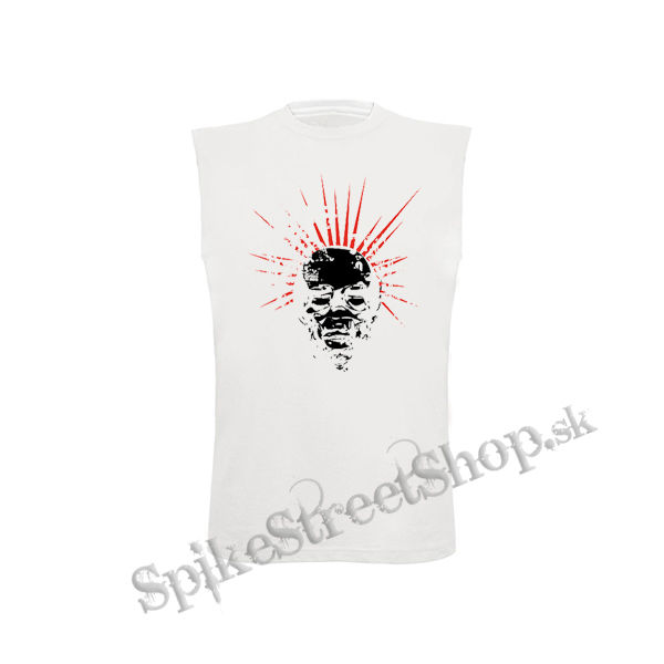 SKULL RAYS - biele pánske tričko bez rukávov