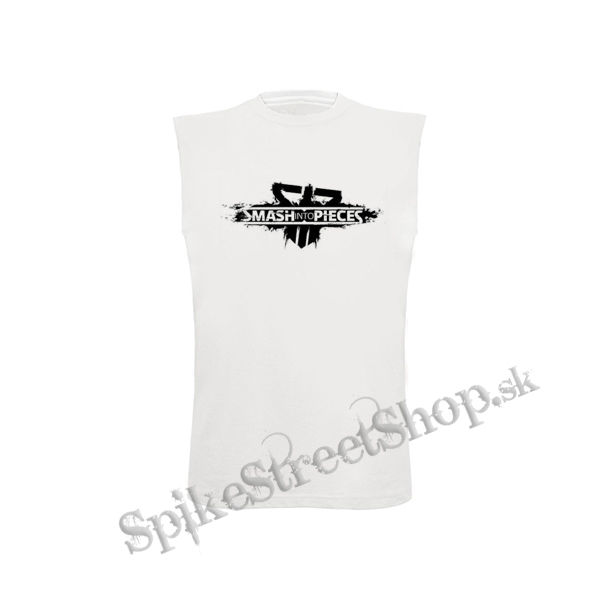 SMASH INTO PIECES - Logo - biele pánske tričko bez rukávov
