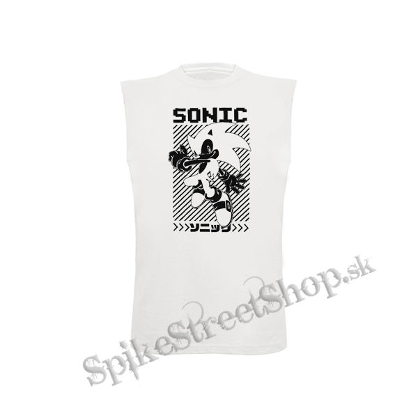 SONIC THE HEDGEHOG - Ježko Sonic - biele pánske tričko bez rukávov