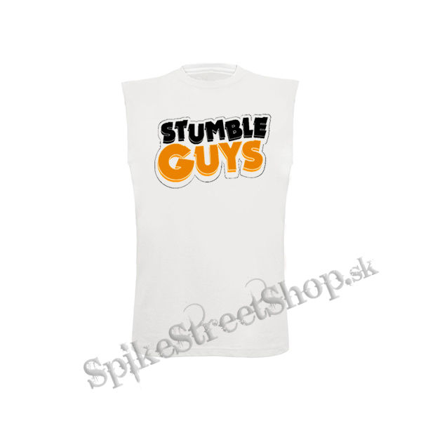 STUMBLE GUYS - Logo - biele pánske tričko bez rukávov