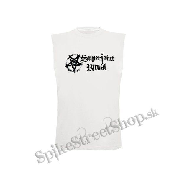SUPERJOINT RITUAL - Logo - biele pánske tričko bez rukávov