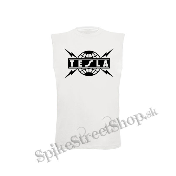 TESLA - Hardrock Band Logo - biele pánske tričko bez rukávov