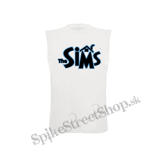 THE SIMS - Logo - biele pánske tričko bez rukávov