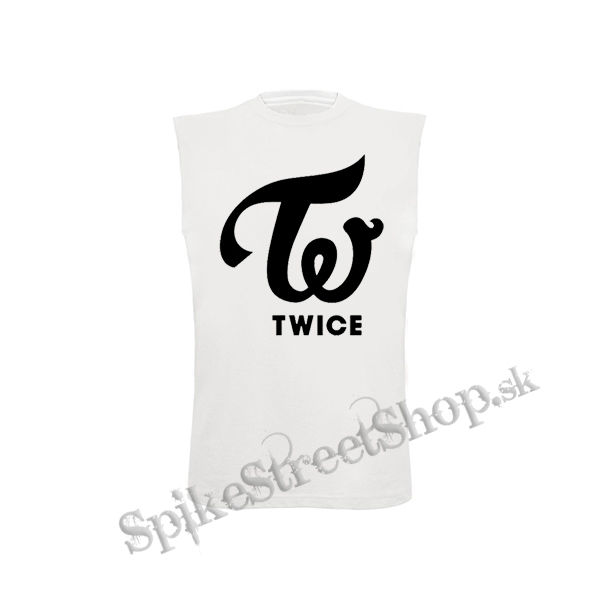 TWICE - Logo - biele pánske tričko bez rukávov
