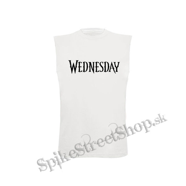WEDNESDAY - Logo - biele pánske tričko bez rukávov