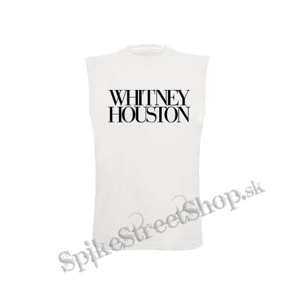 WHITNEY HOUSTON - Logo - biele pánske tričko bez rukávov