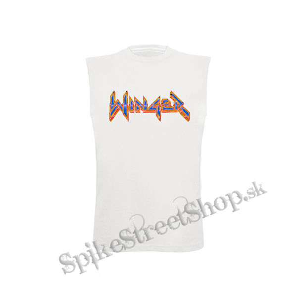 WINGER - Logo - biele pánske tričko bez rukávov