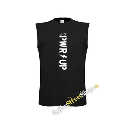 ACDC - Power Up Slogan Black na výšku - čierne detské tričko bez rukávov