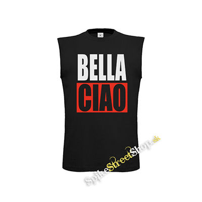 BELLA CIAO - čierne detské tričko bez rukávov