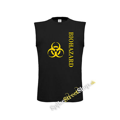 BIOHAZARD - Vertical Yellow Logo Crest - čierne detské tričko bez rukávov